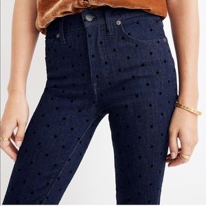 Madewell 9” High Rise Jeans Flocked Dots